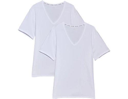 Calvin Klein 2P S/S V Neck White, M