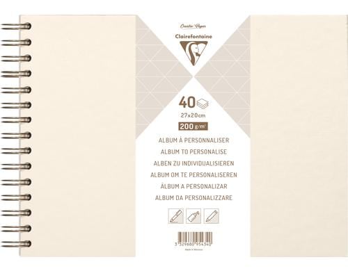 Clairefontaine Album DIY zu Personalisieren 27 x 20 cm, 200g/m2, 40 Blatt, elfenbein