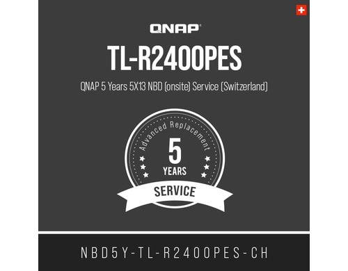 QNAP 5 Jahre 5X13 NBD (onsite) Service (CH) NBD5Y-TL-R2400PES-CH, Electronic copy