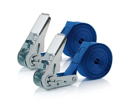 EASYmaxx Spanngurt 500x2.5cm mit Ratsche Blau, 2er Set