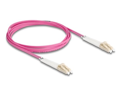 Delock LWL Duplex Patchkabel, OM4, 2m Multimode 50/125µm, LC-LC, Winkelbar