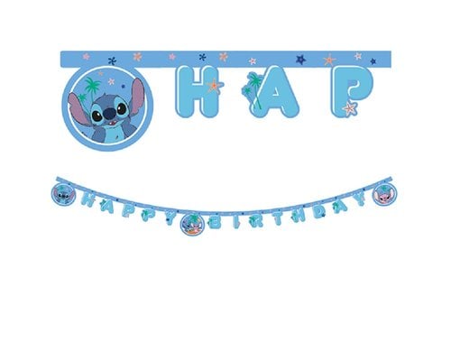 Fiesta Girlande BDay Stitch blau, 1 Stück, Papier FSC