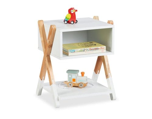relaxdays Nachttisch für Kinder MDF, Kiefernholz, China