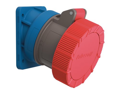 Steffen Palazzoli CEE 20° Winkel-Steckdose 32/4, 3LPE, 400V, 6h, IP66/67/69 vernickelt