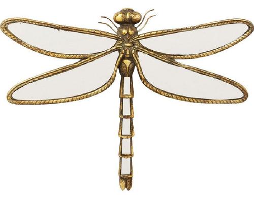 Kare Wandschmuck Libelle Spiegel Spiegelglas, Polyresin, 35x27x4 cm (HxBxT)