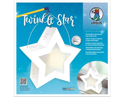 Ursus Laternen-Bastelset Twinkle Star Stern Fotokarton weiss