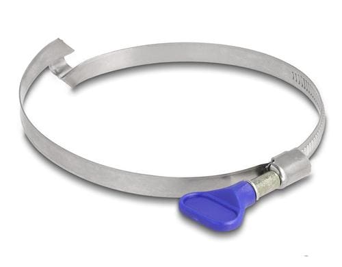 Delock Schlauchschellen 80-100mm, 5 Stück Edelstahl 400, Brücke links & Mutter, Blau