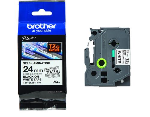 Brother P-Touch Schriftb lam. sch/w TZE-SL251 PTD800W/D900W 24mm