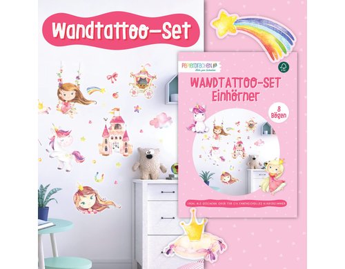 Wandtattoos-Set Einhorn