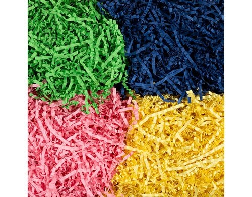 Creativ Company Füllmaterial Papierstreifen 400 g, blau, grün, pink, gelb