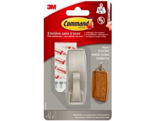 3M Command Metallhaken M 1 Haken und 2 Streifen, Tragekraft: 1.3 kg