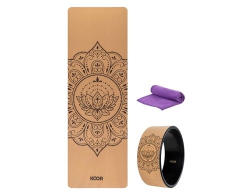 KOOR Yoga Set Matte & Rad kork 1xMatte / 1xRad / 1xTuch