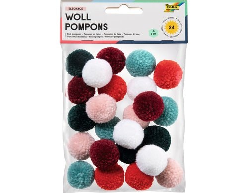Folia Woll-Pompons Elegance Woll-Pompons Elegance 24 Stück farbig