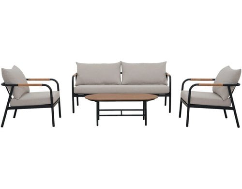 Gartenlounge Olga - 4tlg. - Weiss Braun