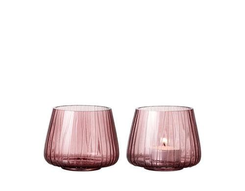 Bitz Windlicht Kusintha Pink 2er Set 2 Stück, aus Glas, H: 7.5 cm