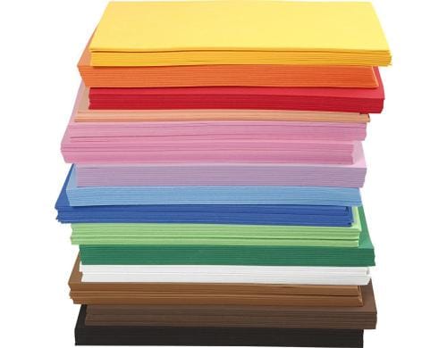 Creativ Company Moosgummi Grosspackung 15 Farben à 10 Blatt, 2 mm