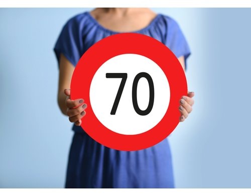 Trendcompany Verkehrsschild 70. Geburtstag, 45 cm