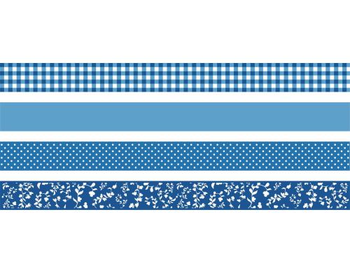 Heyda Washi Tape Colour Code azur 4 Rollen im Dispenser mit Abreisskante