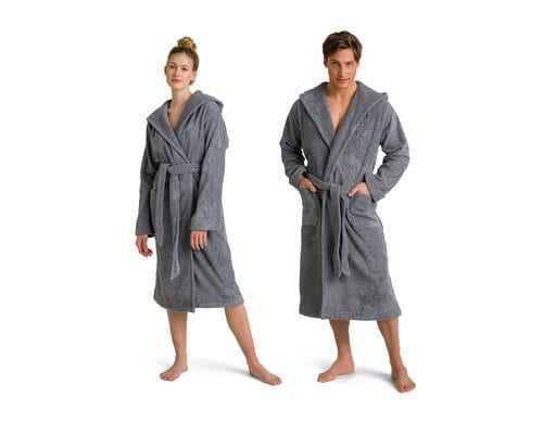 Möve Bademantel Superwuschel L 100% Baumwolle, Stone, Grösse: L