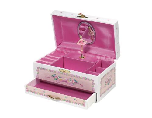 Musikspieldose Ballerina IV Schwanensee 19,3 x 11 x 9,8 cm, feste Pappe,Schublade