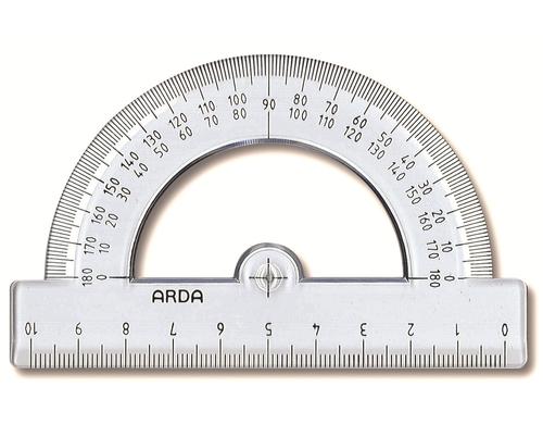Arda Winkelmesser transparent 10cm UNI 180°, glasklar