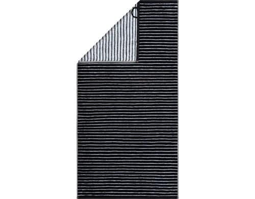 Cawö Duschtuch Black&White schwarz  80 x 150