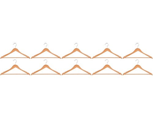 MSV Kleiderbügel Holz 10x 10 Stk.