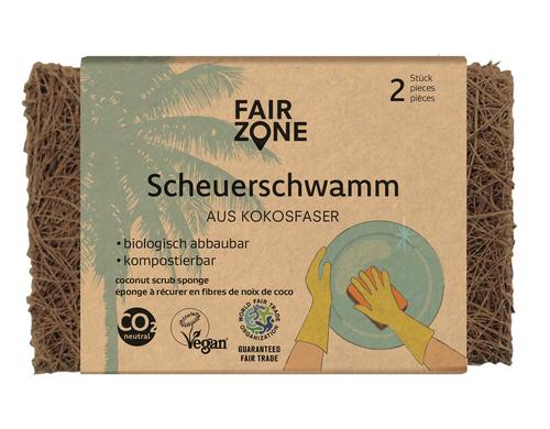 Fair Zone Scheuerschwamm 2 Stück aus Kokosfasern