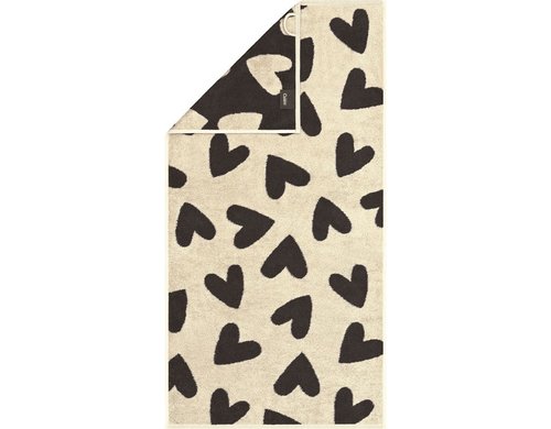 Cawö Duschtuch Heart Beats grau 70 x 140