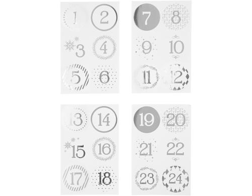 Creativ Company Adventskalenderzahlen Sticker-Durchmesser: 4 cm
