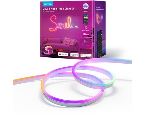 Govee LED Streifen Neon Matter weiss, 4M, 24V, RGBIC