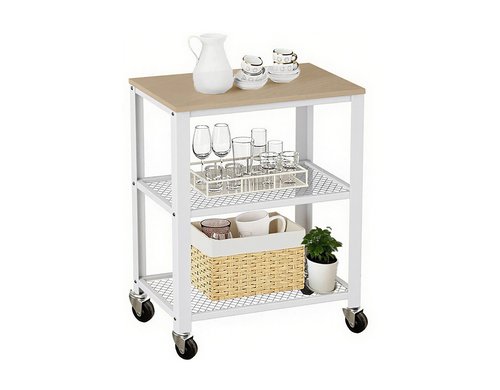 relaxdays Küchenwagen mit 3 Ebenen Weiss