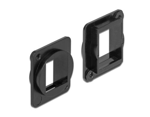 Delock Keystone Halterung 1 Port für D-Typ Kunsfstoff, schwarz
