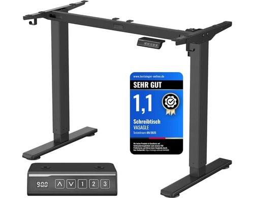 Songmics Steh- und Sitzgestell schwarz ohne Platte, höhenverstellbar 72-120cm