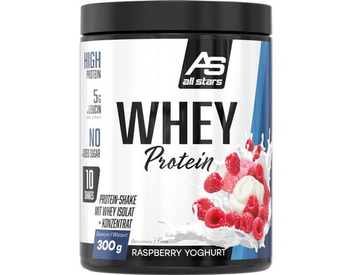 All Stars, Whey Protein 100% Raspberry & Jo Raspberry & Joghurt, Dose: 300g
