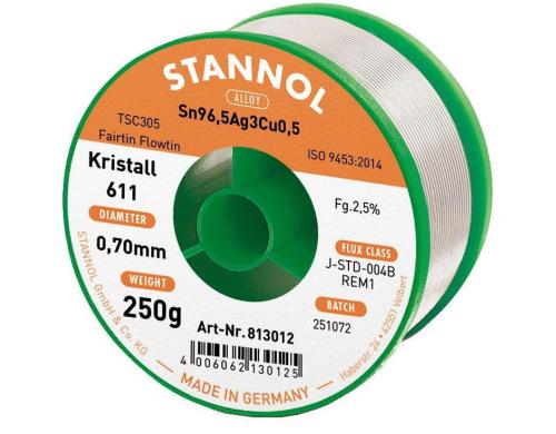 Stannol Lötdraht 611 2,5% Ø 0,7 FLOWTIN TSC305 FairTin 250 g