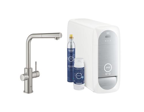 GROHE blue Home L-Auslauf Starter Kit supersteel