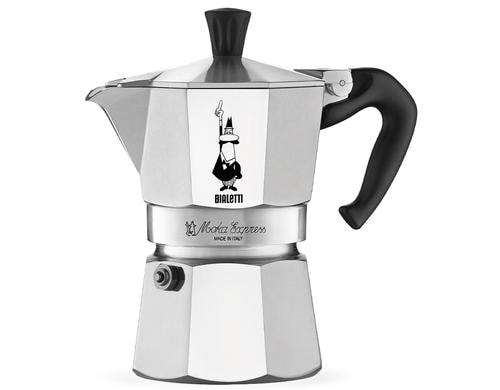 Bialetti Moka Express 1 Tasse Aluminium poliert