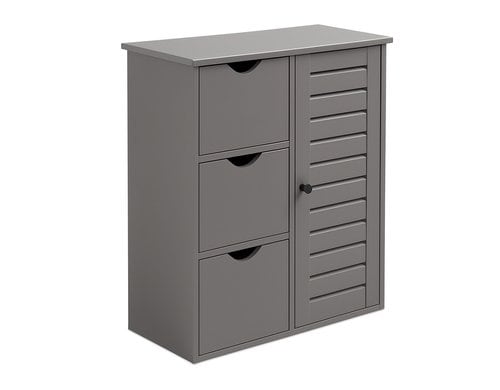 relaxdays Badezimmerschrank mit 3 Schubl. MDF, China, Grau