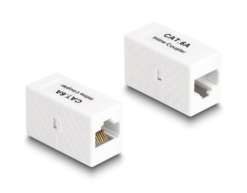 Delock Adapter RJ45 Buchse zu RJ45 Buchse Cat.6A UTP, weiss