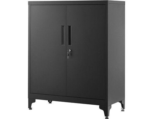 Songmics Aktenschrank schwarz 80x40x90cm,