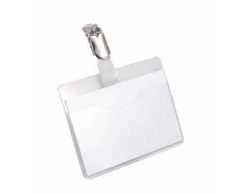 Durable Namensschild m. Clip 60x90mm transp Pack à 25 Stück