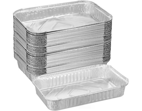 relaxdays Grillschale 50er Set Aluminium, ca. 4,5 x 31 x 21 cm