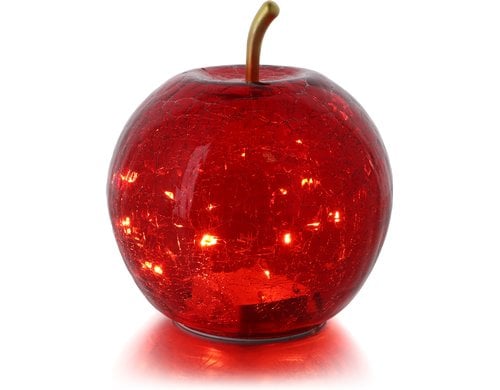 balthasar LED Dekoapfel POMO rot LED ww, 205 x 165mm, Timer, exkl. Batterie