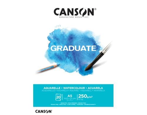 Canson Block Graduate Aquarell A5 250g/m2, 20Bl, fein, FSC