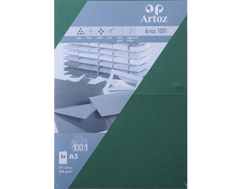 Artoz Blankokarte 1001 A5 220gm2 Racinggreen, 5 Blatt