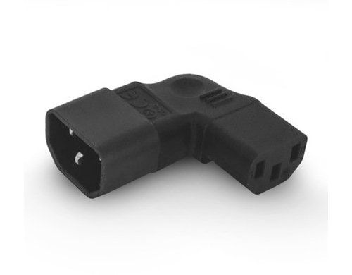 Alpha Elettronica Netzadapter C13 - C14 seitlich gewinkelt, C13 Buchse, C14 Stecker