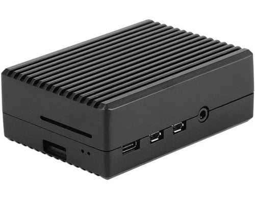 JOY-IT Armor Case RB-AlucaseP4-08 für Raspberry Pi 4B, Schwarz, Kühlkörper