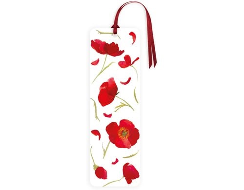 Grätz Lesezeichen Mohnblume 4.5 x 14 cm mit Band
