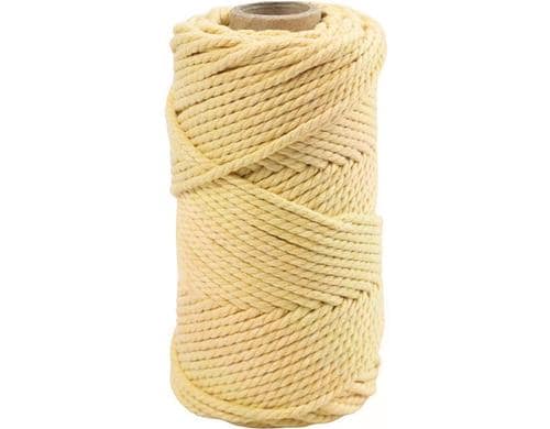Creativ Company Makrameegarn rope 4 mm Hellgelb, L 55 m, D 4mm, 330 g, 1 Rolle